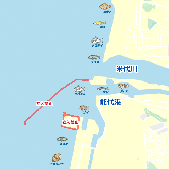 米代川河口・能代港