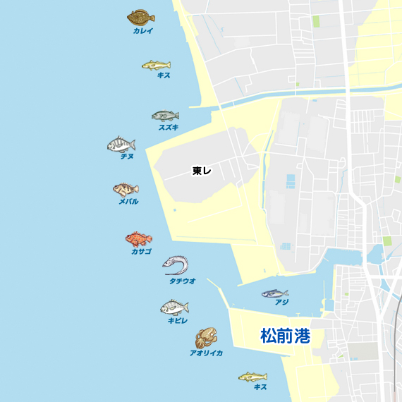 東レ埋立地・松前港