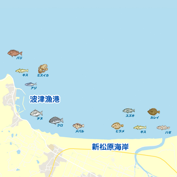 波津漁港〜新松原海岸