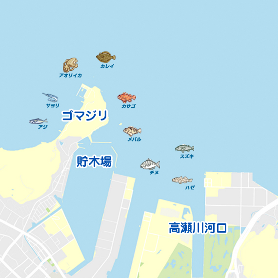 高瀬川河口周辺