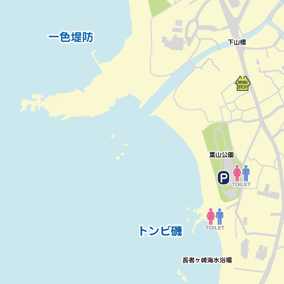 葉山一色堤防～トンビ磯