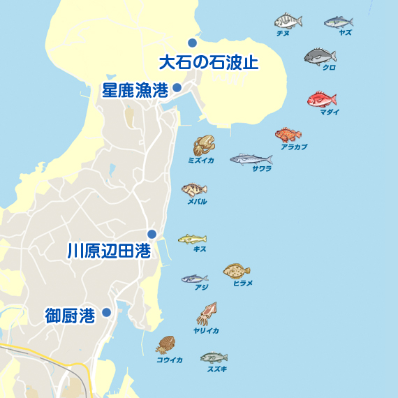 大石の石波止〜御厨港