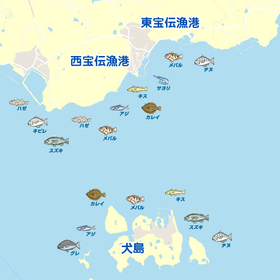 宝伝周辺・犬島