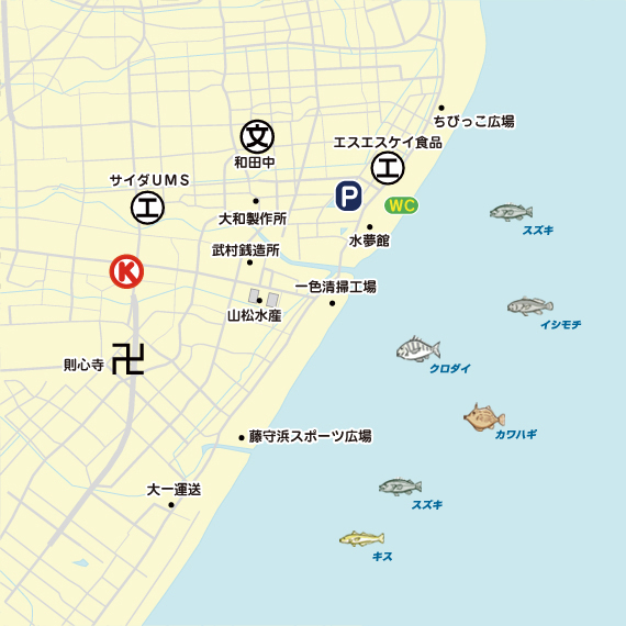 田尻浜海岸周辺