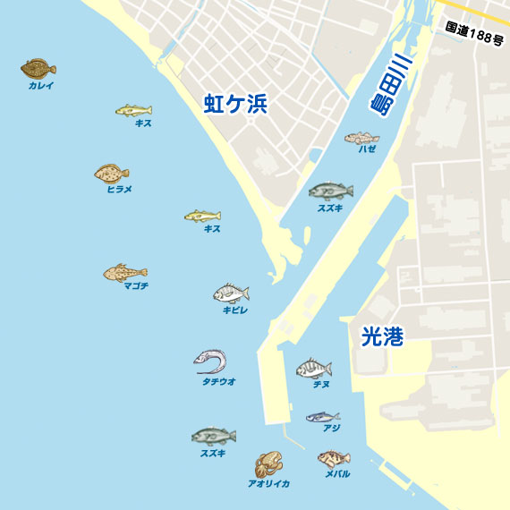 島田川河口周辺