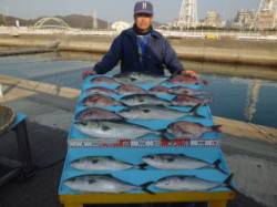 マリーナ海洋釣り堀、青物7匹！マダイ10匹…