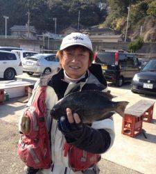 串本の磯 フカセでグレ45cm！