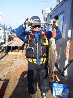 旧の白灯台でスズキ72センチ！！