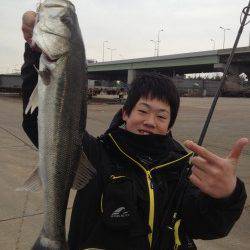 岸和田シーバスゲーム、鉄板系のルアーでゲット！