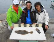 黒島の筏でのませ釣り、ヒラメが釣れました♪…