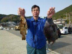 神谷沖一文字 カゴ釣りでマダイ・イサギ・サンバソウなど