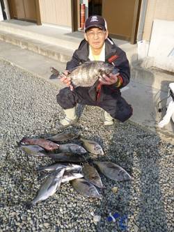 湯浅の磯 フカセでチヌ15枚