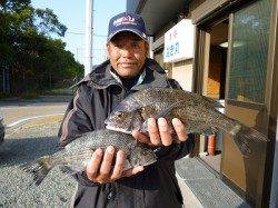 湯浅の磯、フカセ釣りと紀州釣りでチヌ・グレの釣果