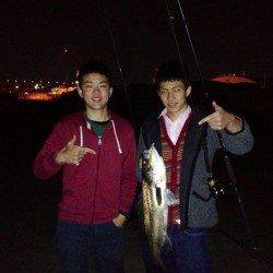 助松埠頭 ルアーでシーバス2匹 バチ抜け始まってます☆