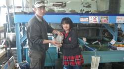 みなべ堺堤防、親子で初アオリゲット♪