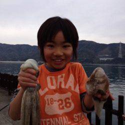 お見事！お子様がエギでタコ&コウイカGET♪