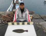 黒島の筏 アジののませでヒラメ50cm