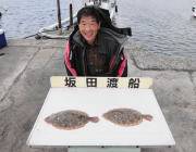 ヒラメが釣れてニッコリ★黒島の筏