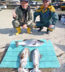 神谷工場裏の波止 ヤエンでアオリイカ＆ヒラスズキ