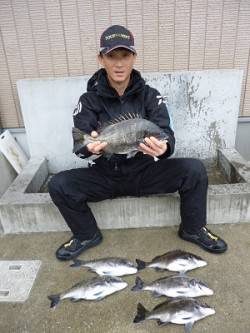 湯浅の磯、41cmを頭にチヌ6枚の釣果☆