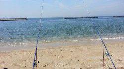 須磨　投げ釣りでキス〜22cm7匹　アタリは4〜5色ライン