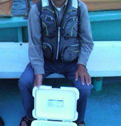 沖一文字北でのサビキ釣り　アジ60匹！