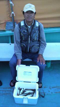 沖一文字北でのサビキ釣り　アジ60匹！