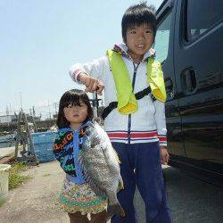 6日に子供と、エビ撒き釣りへ