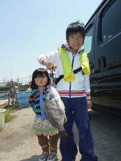 6日に子供と、エビ撒き釣りへ