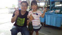 天神崎　エギングで初のコウイカゲット　キッズ釣果です