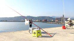 炬口　投げ釣りで待望の良型キス☆