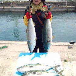 マリーナシティ海洋釣り堀、今日はブリもあがりました！