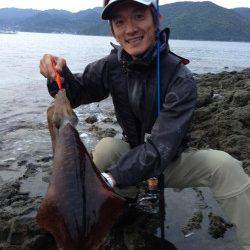 初めての渡船、沖磯でエギング、2キロアップのアオリ♪