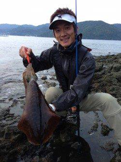 初めての渡船、沖磯でエギング、2キロアップのアオリ♪