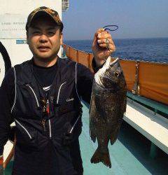 沖の一文字で落とし込み47センチを頭にチヌ3匹