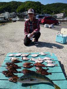 沖一文字内向きでの、カゴ釣りと底釣りの釣果…