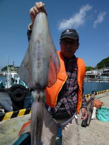 神谷一文字　ヤエンでアオリイカ〜2.4kg