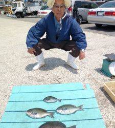 神谷一文字　カゴ釣りでイサギ・カワハギ・グレなどの釣果