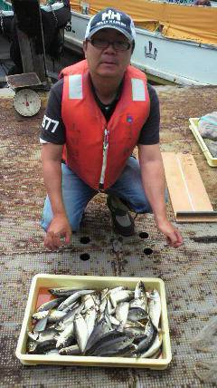 沖一文字北でのサビキ釣り　24cmのナイス…