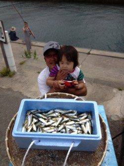 マリーナシティ海釣り公園 サビキで豆アジ200尾!ファミリーにオススメ