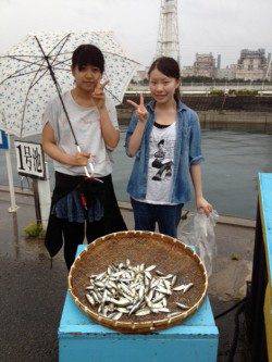 マリーナシティ海釣り公園 サビキで豆アジ200尾!ファミリーにオススメ