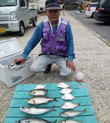 本日は沖一文字でイサギ、ゴマサバなどが釣れました