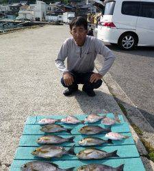 神谷沖一文字　カゴ釣りでイサギ＆チャリコ
