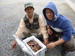 湯浅磯でぶっこみ釣り、二人でガシラ60匹♪♪