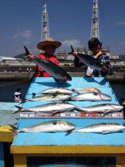 マリーナシティ海洋釣り堀　ブリ2尾＆ハマチ7尾　青物好調☆