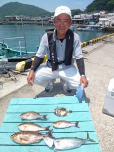 神谷沖一文字でのカゴ釣り　イサギ楽しめます…