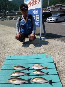 神谷沖一文字でのカゴ釣り　イサギ楽しめます！