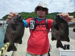 沖一文字外向き　ウニのぶっこみ釣りでイシガ…