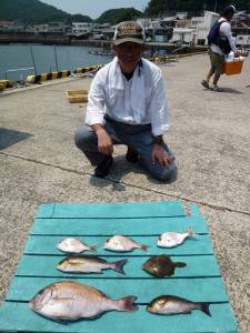 沖一文字外向き、カゴ釣りで多魚種釣れています♪