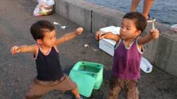 兵庫突堤でファミリーフィッシング、楽しく釣…